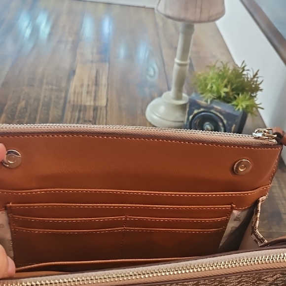 DKNY Brown Monogram Crossbody Bag - Picture 10 of 12